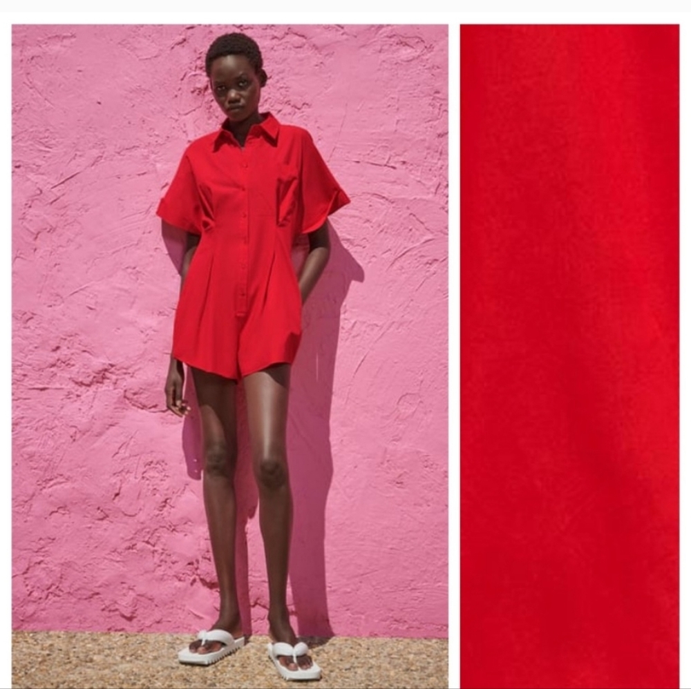 Zara Poplin Short Jumpsuit.